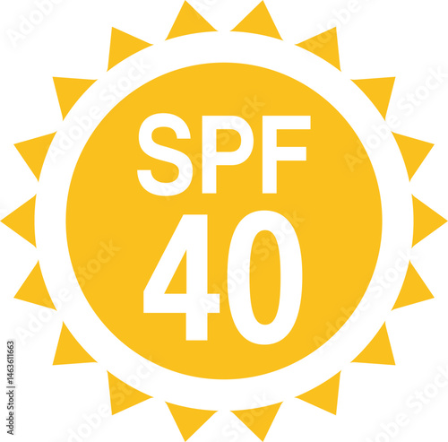 SPF 40. Sun Protection Factor (SPF) for Skincare Product