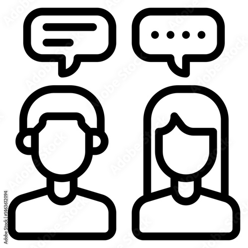 Conversation Icons of Man and Woman
