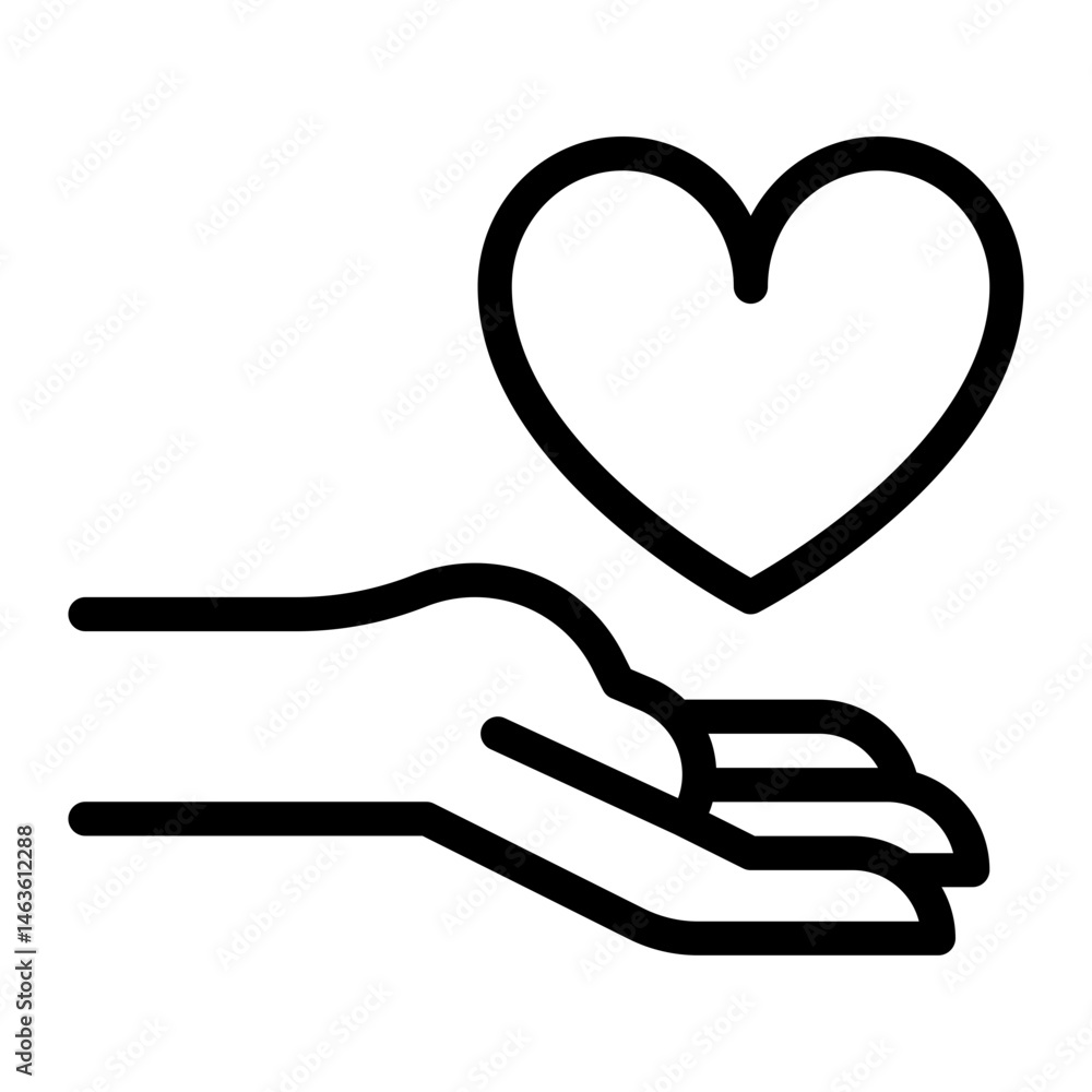 Obraz premium Hand Holding Heart Icon