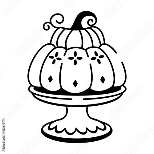 Gourd centerpiece icon in hand drawn style 
