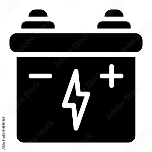 car battery glyph icon