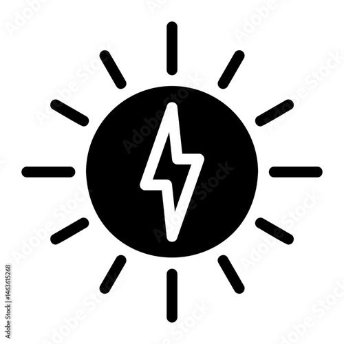 sun energy glyph icon