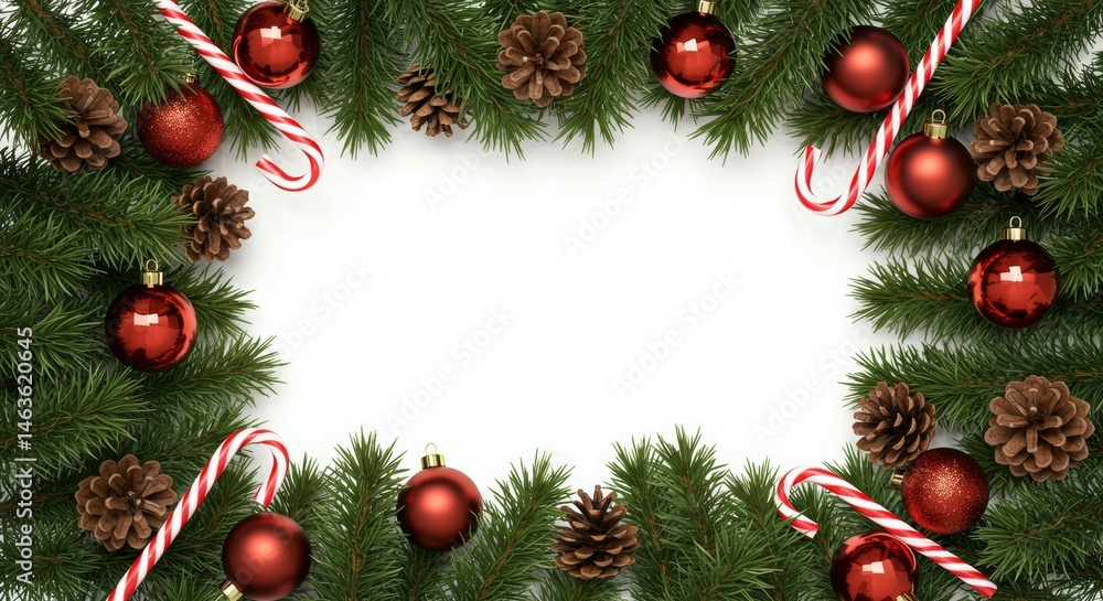Holiday Decorations Bordering a White Space Holiday Decorations Bordering a White Space