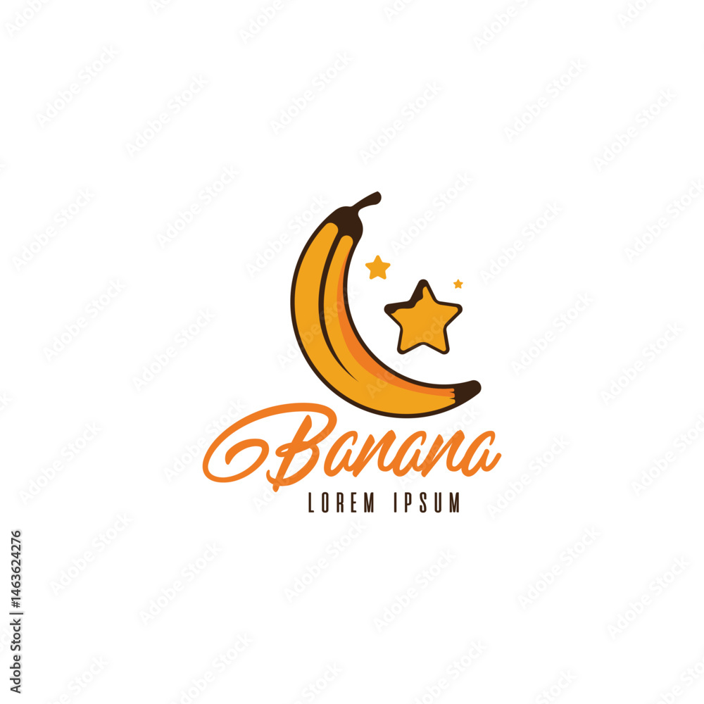 Fototapeta premium Banana fruit logo design template. Banana brand logo template