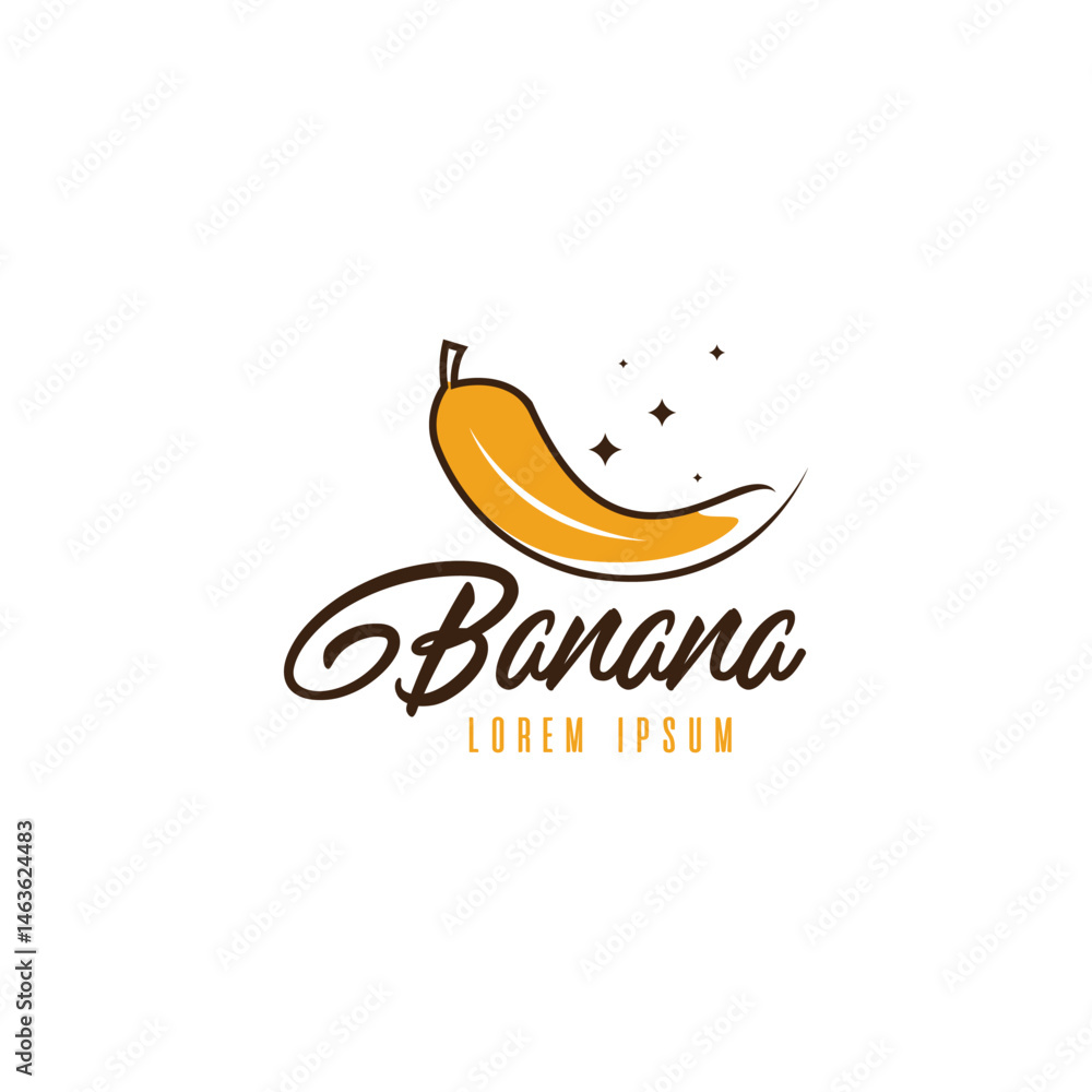 Obraz premium Banana fruit logo design template. Banana brand logo template