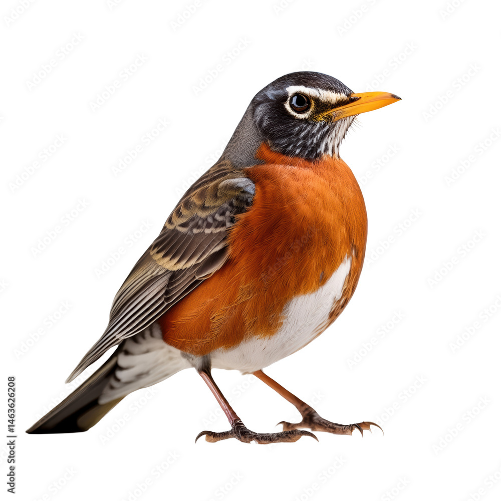 American Robin: A Colorful Songbird in Nature on transparent background American Robin: A Colorful Songbird in Nature on transparent background