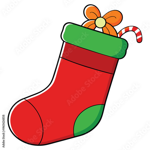 Festive Christmas Stocking Filled with Gifts and Seasonal Joy
