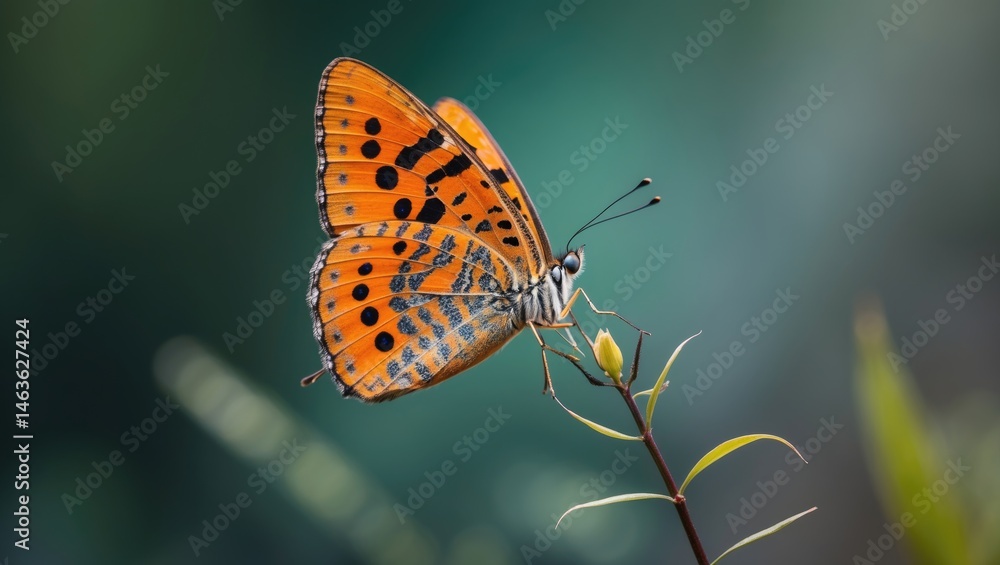 Obraz premium Small butterfly with rough wings and lively flight in garden and grassland backgrounds