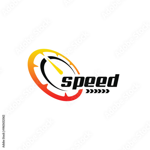 Speed logo design template . Speedometer logo template