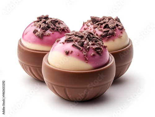 Obraz na płótnie Delicious sweet chocolate Easter eggs, a holiday dessert, isolated as candy w salonie