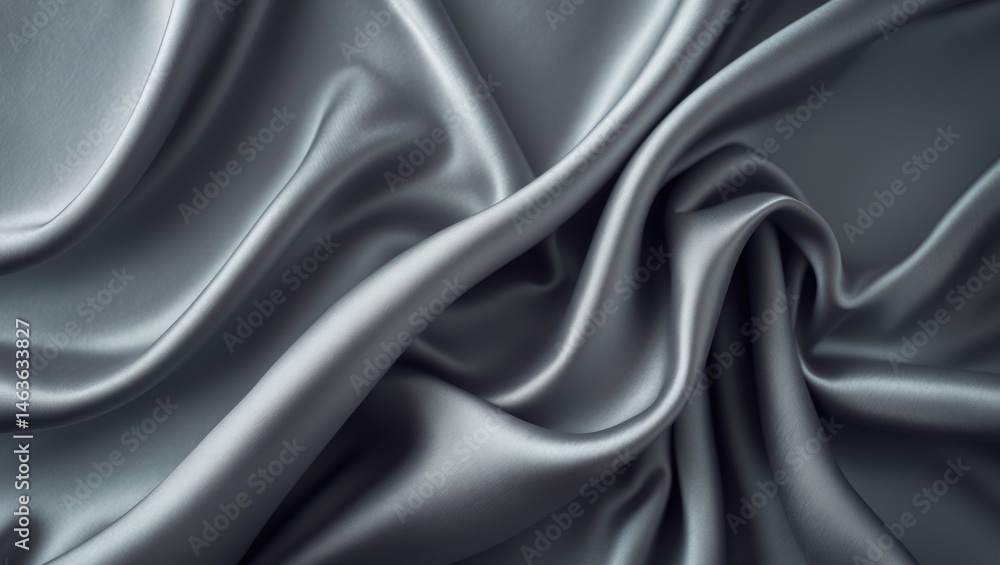 Fototapeta premium Soft gray pearl wave design featuring silk and fabric textures with abstract elements and ample copy space