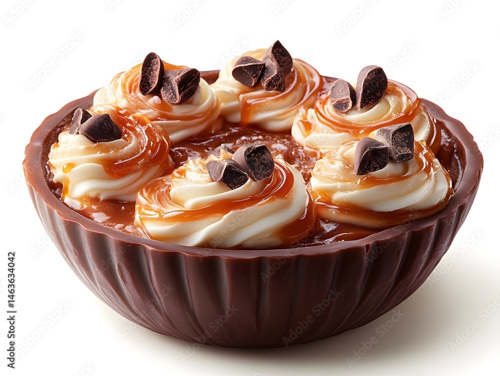 Delicious chocolate cake with white cream frosting is a sweet baked pastry treat