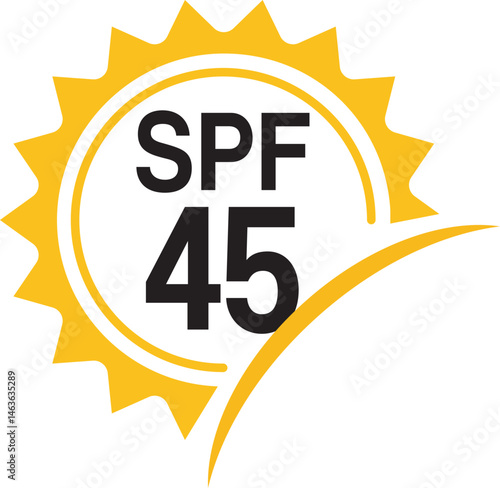 SPF 45. Sun Protection Factor (SPF) for Skincare Product