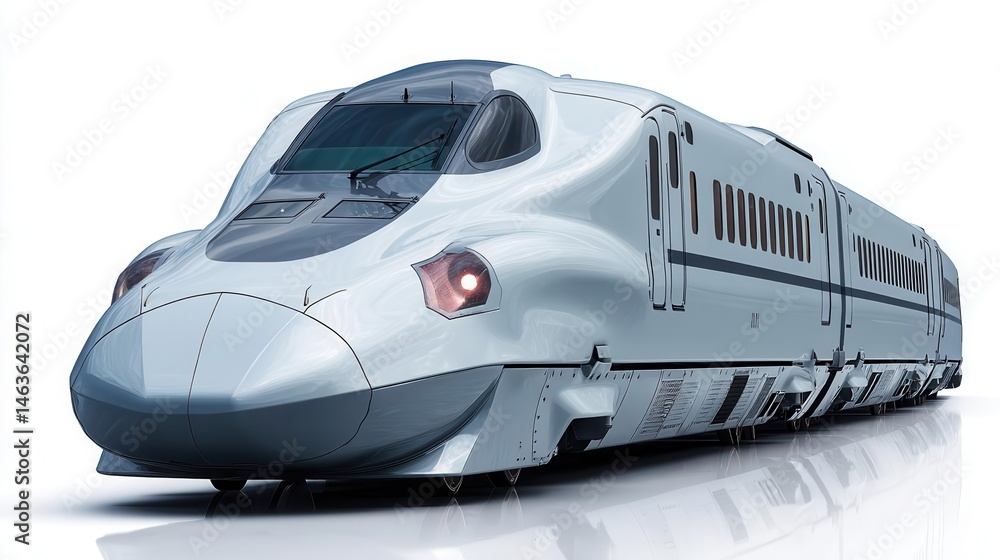 Fototapeta premium Futuristic high speed train with sleek aerodynamic design
