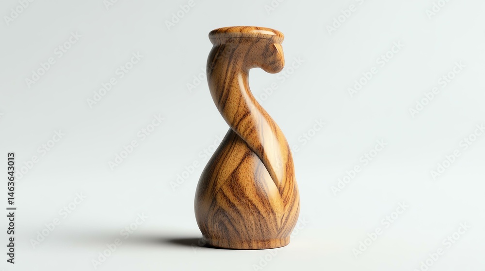 Fototapeta premium Elegant wooden vase with artistic design.