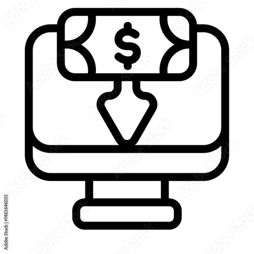 Subscription earning Line Icon