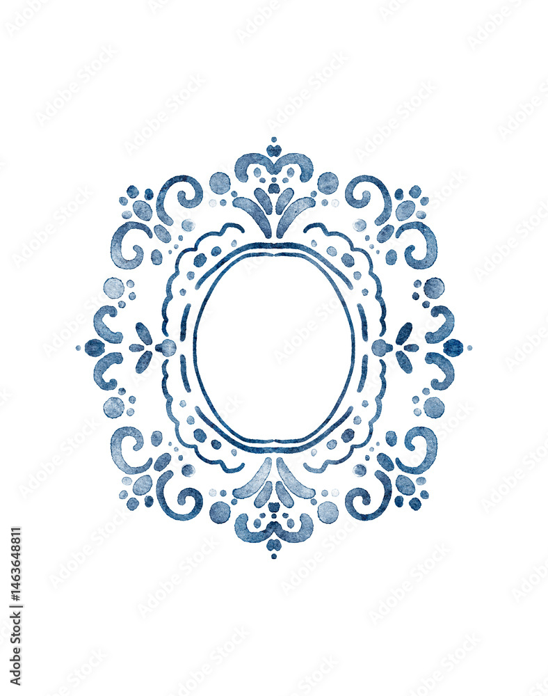 round frame with floral ornament round frame with floral ornament
