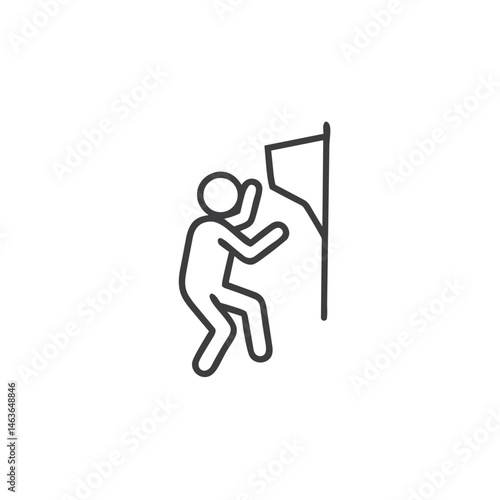 Person Climbing Icon for Adventure and Outdoor Activity Illustrations, Challenge Concepts, Mountaineering Clubs and Personal Development Programs