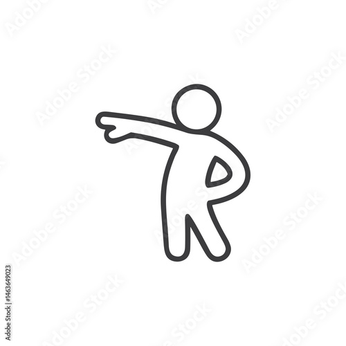 Pointing Person Icon - Perfect for Signage Design, Instructional Materials, Wayfinding Systems, Interactive Presentations and Educational Content