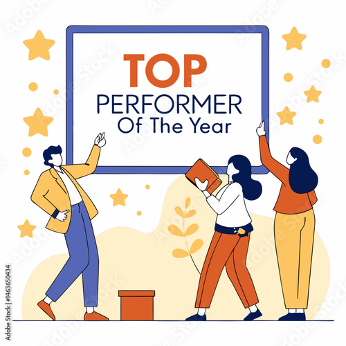 Top performer of the year recognition award celebration among team members