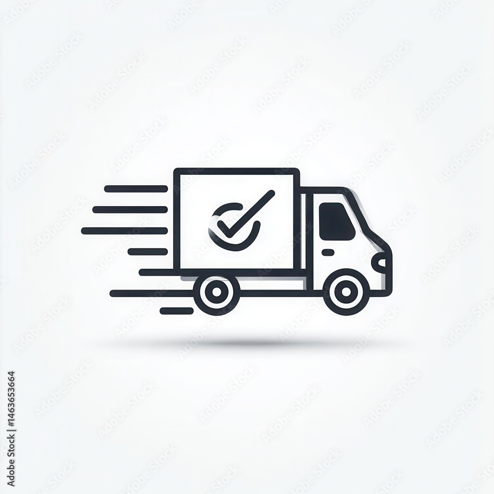Minimalist delivery truck icon representing fast shipping and logistics Minimalist delivery truck icon representing fast shipping and logistics