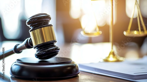 Gavel resting on medical documents symbolizing health-related legal dispute, healthcare law and justice system concept, medical malpractice or insurance claim case.