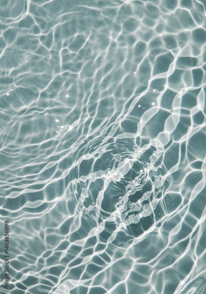 Fototapeta premium Abstract Pale Blue Water Surface Texture with Sunlight Reflections