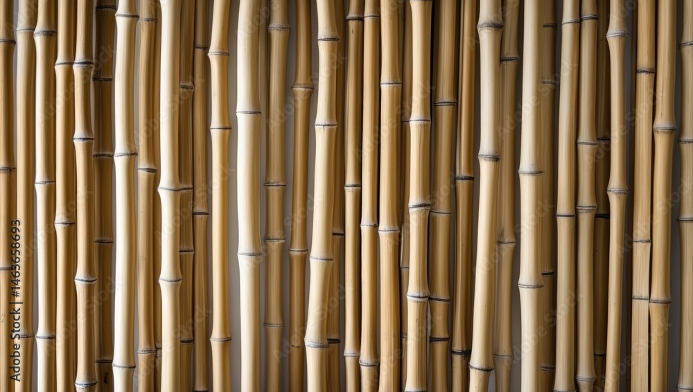 Fototapeta premium Bamboo brown straw mat background with an abstract textured design