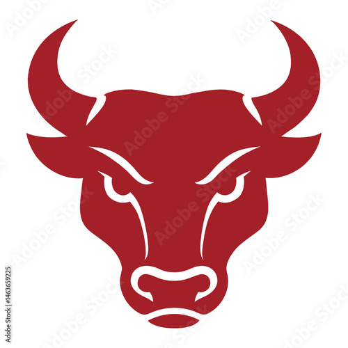 Red Bull Head Icon – Fierce, Powerful, and Bold