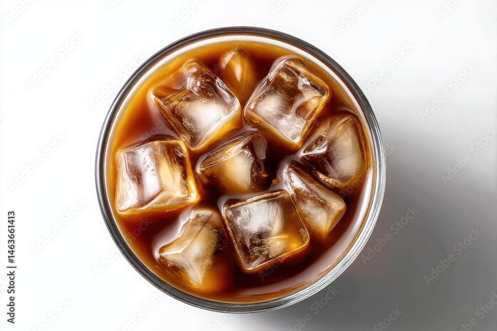 Refreshing Cold Brew Coffee Drink Captured from Above Refreshing Cold Brew Coffee Drink Captured from Above