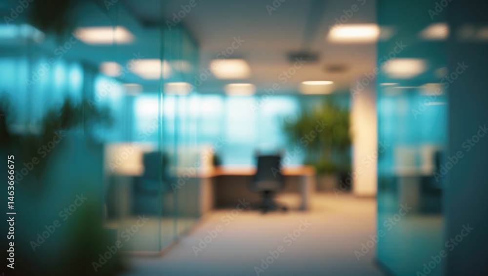 Stylish modern office space with minimalist decor and ambient lighting to enhance work environment Stylish modern office space with minimalist decor and ambient lighting to enhance work environment