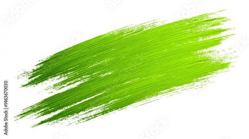 Fototapeta Naklejka Na Ścianę i Meble -  Lime Green Brush Stroke Sketch - Abstract lime green paint brush stroke, isolated on white background. Symbolizing nature, freshness, energy, growth, and spring