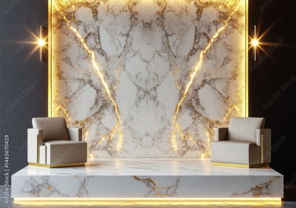 Luxury Modern Marble Interior Design with Accent Lighting