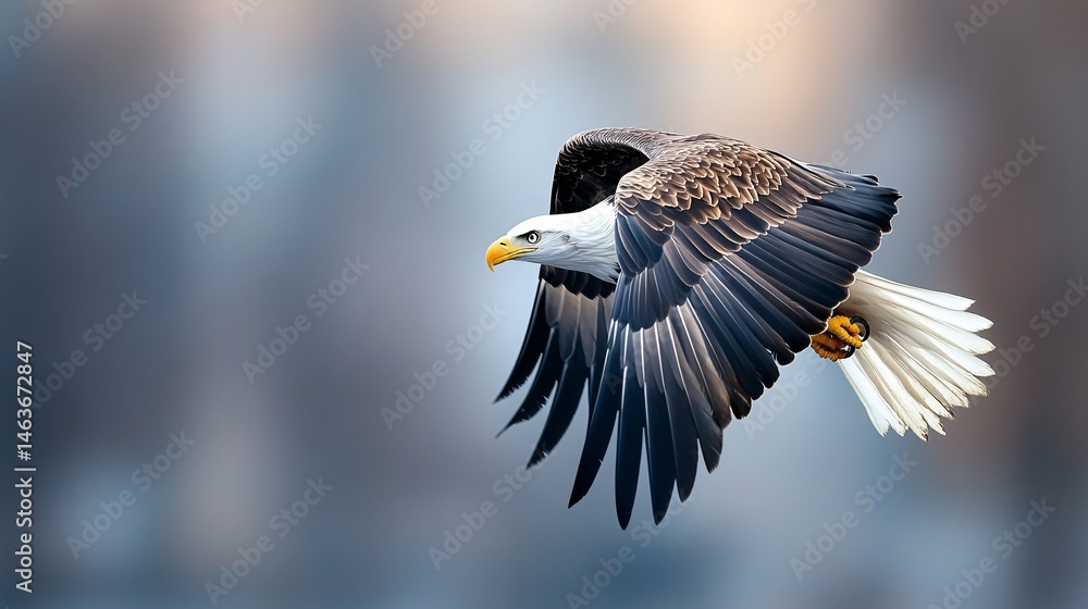 Majestic Eagle Soaring Over Natural Habitat Amidst Poaching Threats