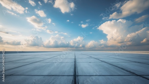 Wallpaper Mural Wide Landscape of Sky and Clouds with a Bare Asphalt Ground in a Beautiful Setting Torontodigital.ca
