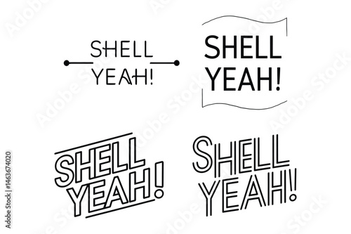 "Shell Yeah! Minimalist Line Art T-Shirt - Funny Coastal Beach Tee"