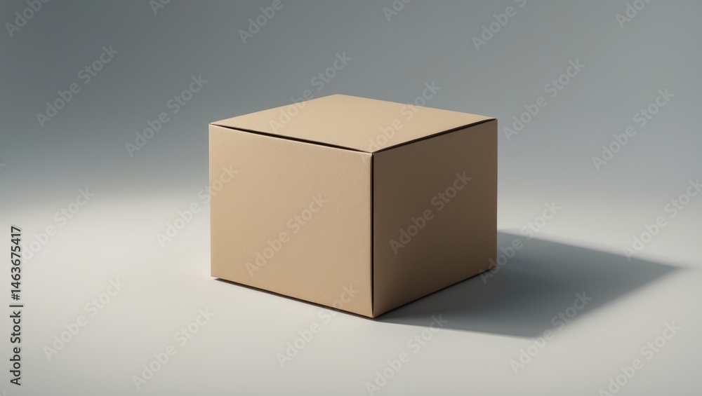 Fototapeta premium Open Cardboard Box Design with Kraft Paper and Packaging Elements