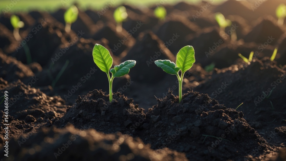 young eggplant seedlings in the vegetable garden young eggplant seedlings in the vegetable garden