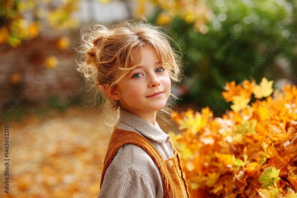 Autumnal Portrait of a Girl in a Park Autumnal Portrait of a Girl in a Park