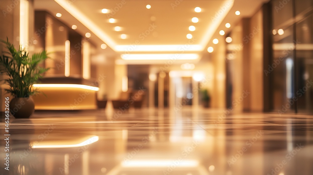Blurred hotel reception hall with elegant decor, subtle lighting, and polished floors, the defocused background suggesting a spacious, high-end ambiance; soft bokeh, refined warmth, upscale tone Blurred hotel reception hall with elegant decor, subtle lighting, and polished floors, the defocused background suggesting a spacious, high-end ambiance; soft bokeh, refined warmth, upscale tone