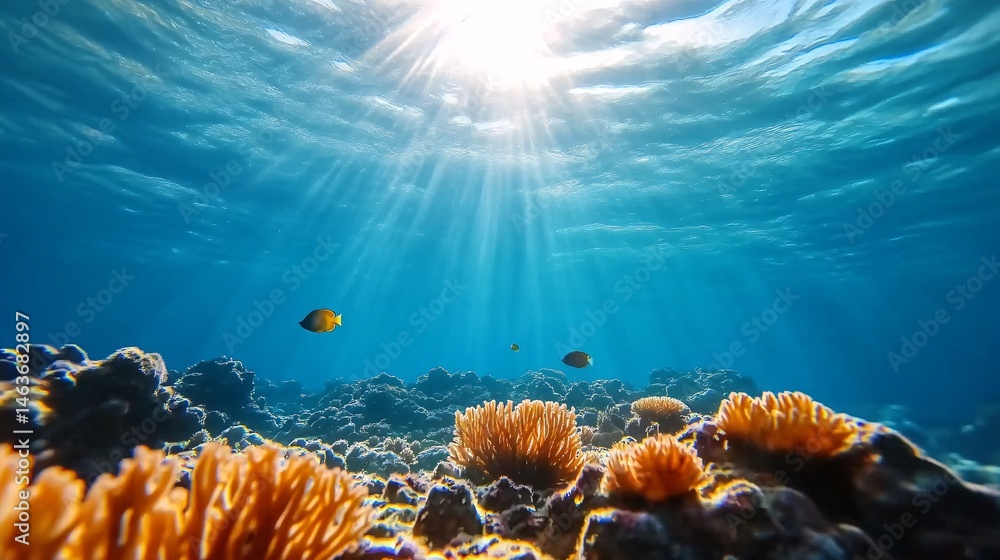 Stunning Coral Reef Underwater Scene Showcasing Marine Biodiversity