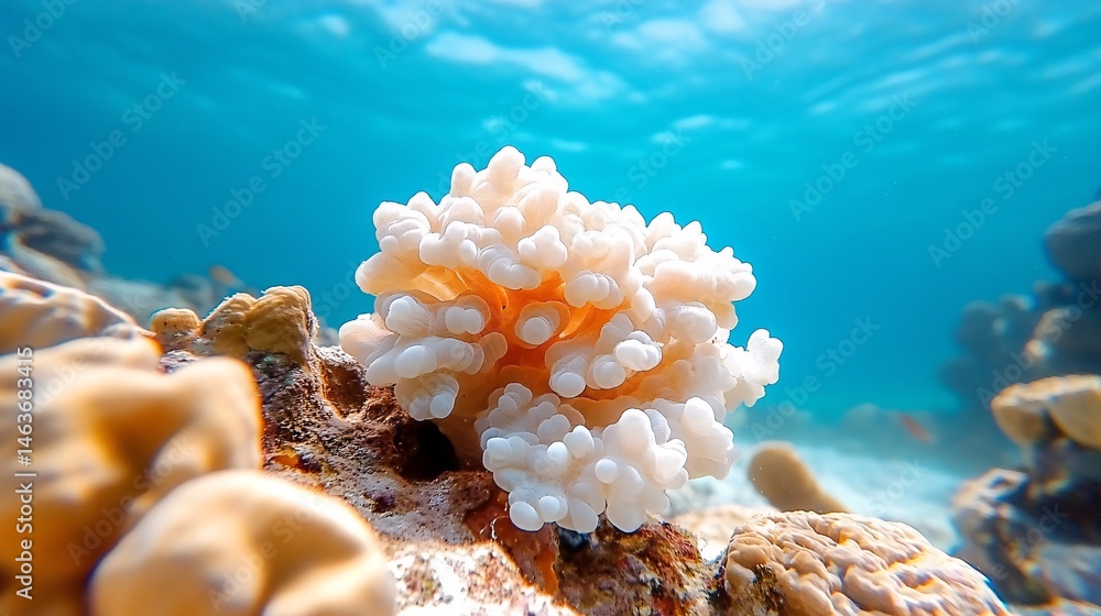 Vibrant Coral Reef with Colorful Marine Life Underwater Scene