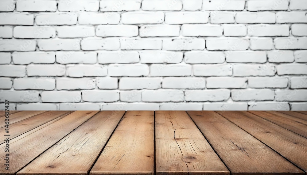 Fototapeta premium brick wall and wood floor