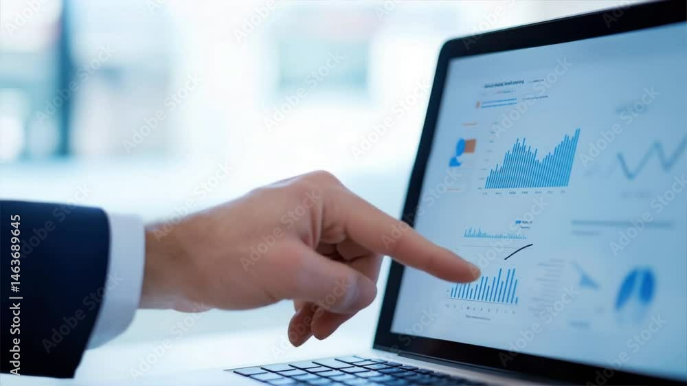 A business professional analyzes data on a laptop, focusing on graphs and charts for informed decision-making. A business professional analyzes data on a laptop, focusing on graphs and charts for informed decision-making.