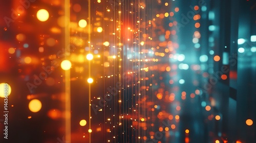 Wallpaper Mural The polished glass panel of a towering skyscraper capturing blurred city lights and bokeh effects, creating a futuristic atmosphere of urban progress  Torontodigital.ca