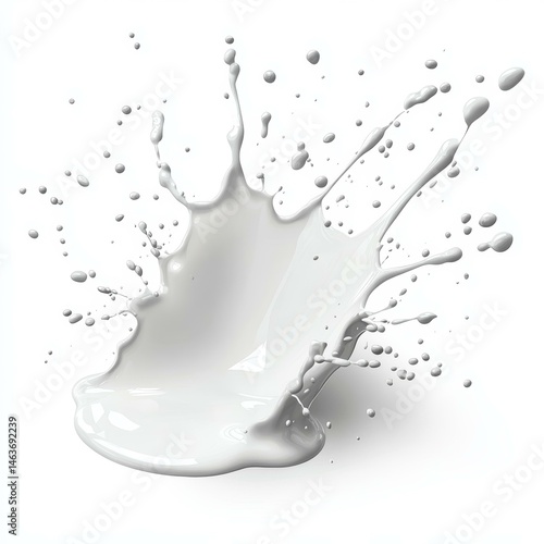 Milk Splash Illustration Isolated on White Background