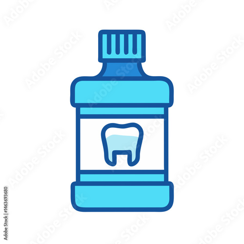 Mouthwash Bottle Icon Representing Oral Hygiene and Fresh Breath Care