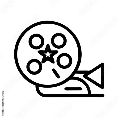 Movie Reel with Star Representing Cinematic Fame and Film Industry Recognition
