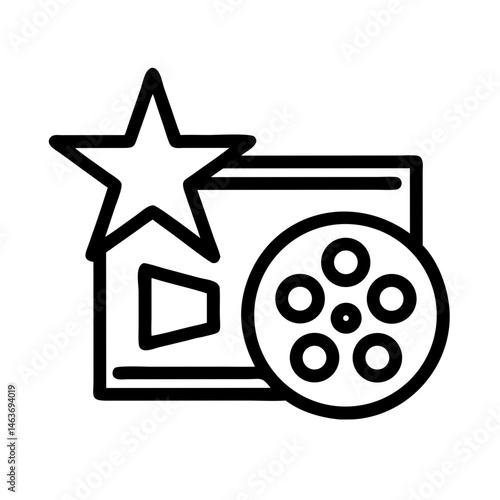 Movie Reel with Star Representing Cinematic Fame and Film Industry Recognition
