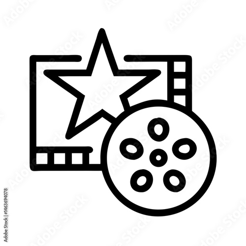 Movie Reel with Star Representing Cinematic Fame and Film Industry Recognition